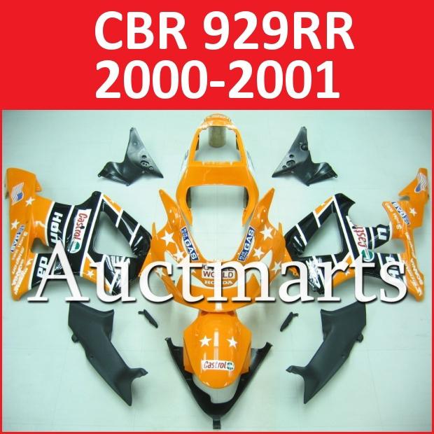 Fit honda 00 01 cbr929rr cbr 929 rr 2000 2001 fairing kit abs plastic i18 a01