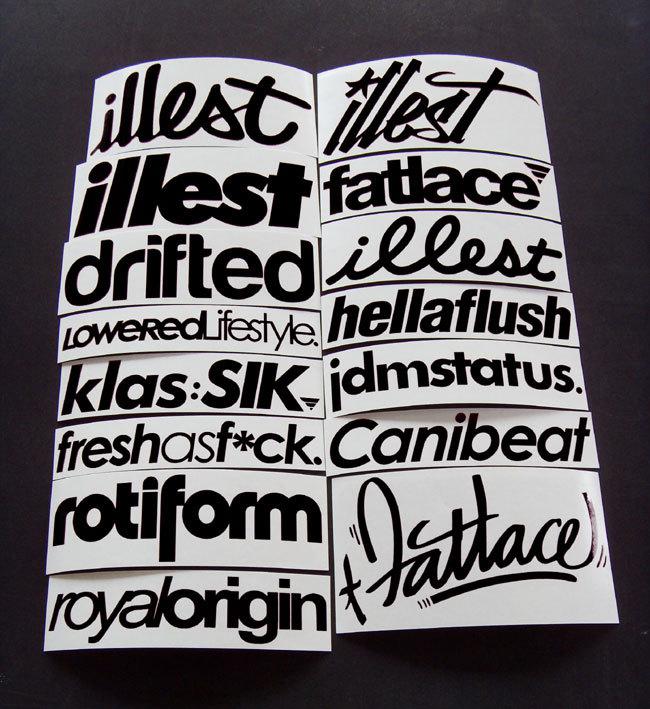 15 stickers decals illest fatlace hellaflush drift canibeat  7 inchs*black  004