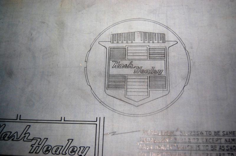 Original pencil linen blueprint nash healey design one-of-a-kind 1950s