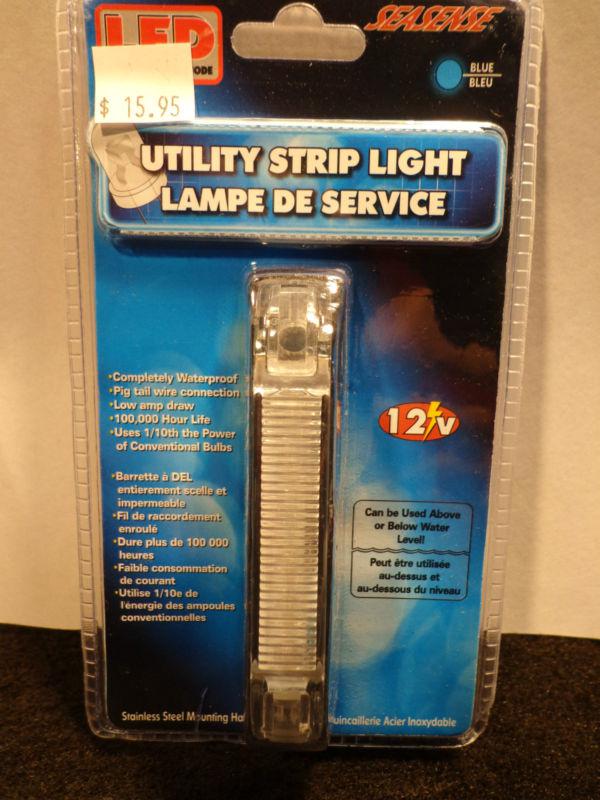 Seasense boat utility strip light~blue/black base#50023842 100%waterproof 4" led