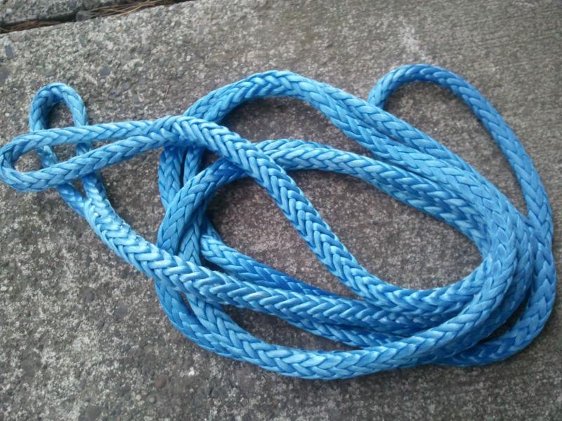 52,800 pound tow rope! 5/8" amsteel-blue 15' long w/ hand spliced loops on ends