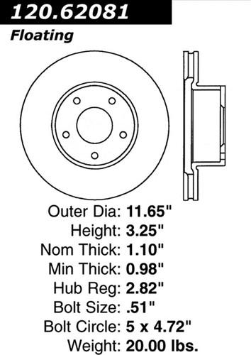 Centric-power slot 126.62081sr stoptech sport rotors 04 gto