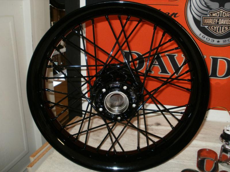 Harley davidson oem profile lace 40 spoke front wheel, gloss black,, nr