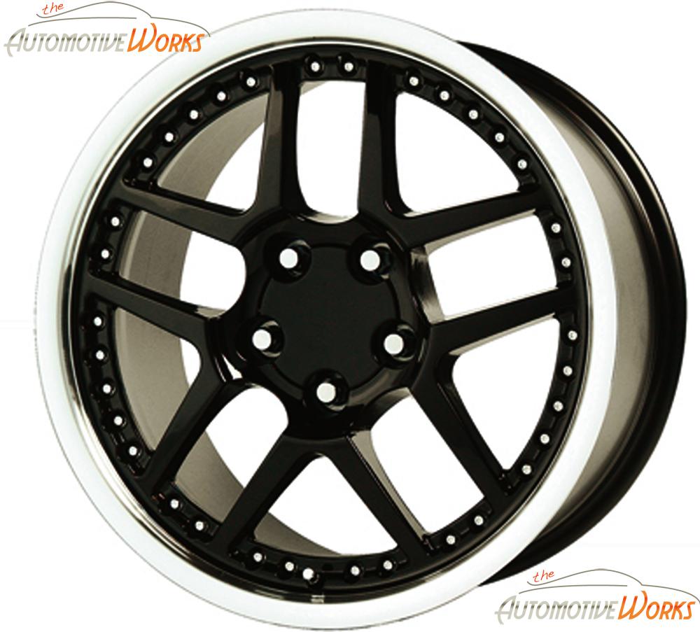 1 - 17x9.5 replica corvette zo6 m/s 5x120.65 5x4.75 +54mm gloss black wheel rim"