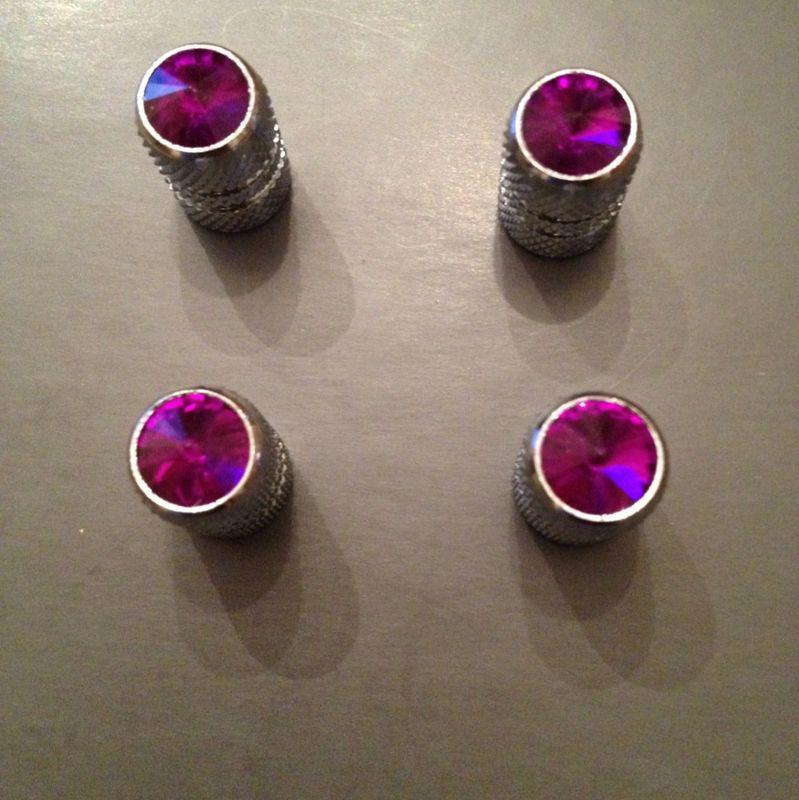  purple jeweled valve caps with knurled sides