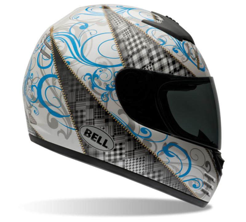 Bell arrow zipped white/blue 2xlarge motorcycle helmet full face sport bike new