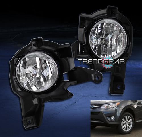 13 14 toyota rav4 bumper driving chrome fog light lamp+bulb+cover+harness+switch