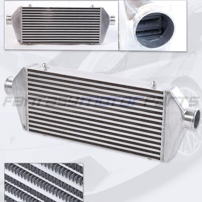 Universal polished aluminum 28''x9''x 2.5'' front mount intercooler 2.5" inlet