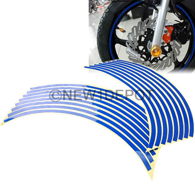 Blue reflective universal for car motorcycle wheel rim stripe tape sticker 8mm