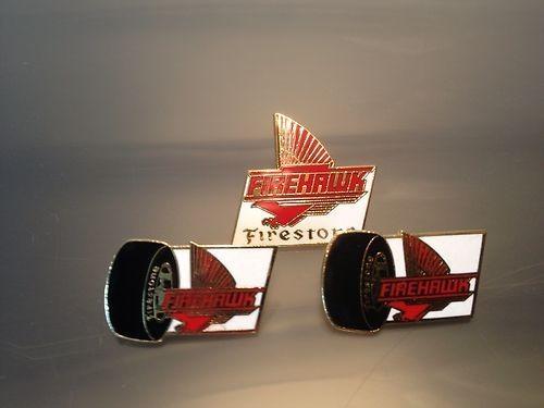 Vintage collectable firestone firehawk and firehawk 1 tire pins