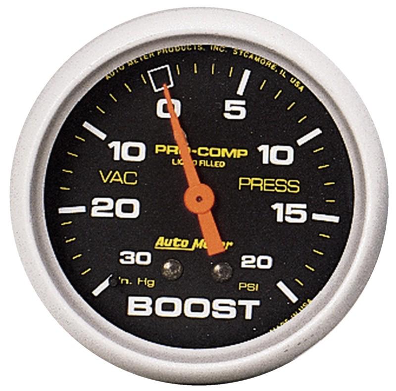 Auto meter 5401 pro-comp; liquid-filled mechanical vacuum/boost gauge