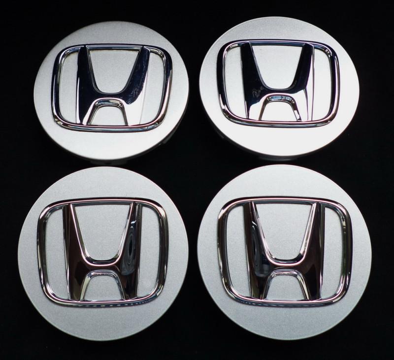 New set of 4 honda 68 mm. wheel center caps, hub caps for civic, cr-v, accord