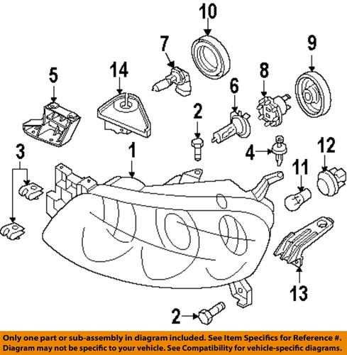 Mazda oem bn8f510l0e headlight-headlamp assembly