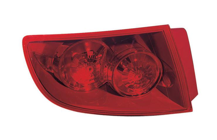 Depo pair replacement red lens outer tail light 04-06 mazda3 w/standard bumper