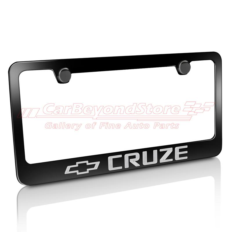 Chevrolet cruze black metal license plate frame + free gift, official licensed