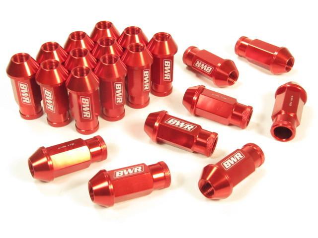 Blackworks forged extended open ended wheel tuner lug nuts red 12x1.5mm 20pcs