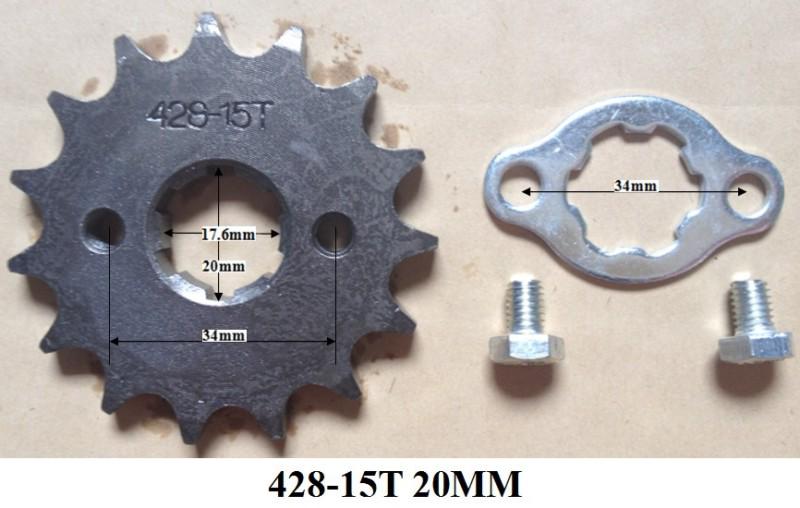 New 428 15t 15 tooth front engine sprocket 20mm pit dirt bike parts atv go kart