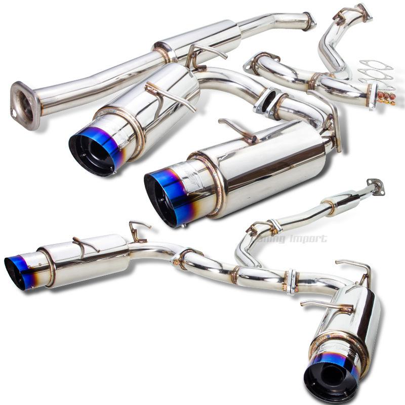 2013 subaru brz 2.0l stainless steel catback muffler exhaust dual 4" burnt tips