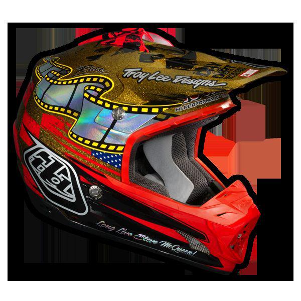 Troy lee designs se3 helmet day in the dirt gold size large - new