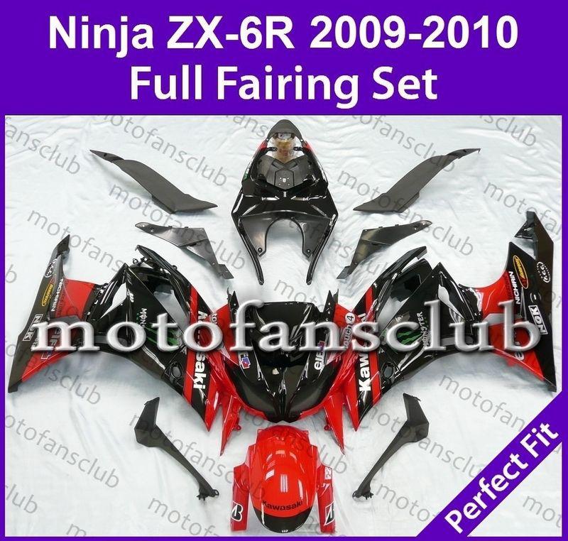 Fit kawasaki 09 10 zx 6r zx6r ninja 2009 2010 fairing bodywork plastics #02 b