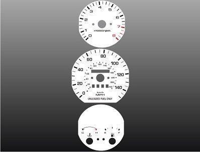 1993-1997 mazda 626 mx6 instrument cluster white face gauges 93-97