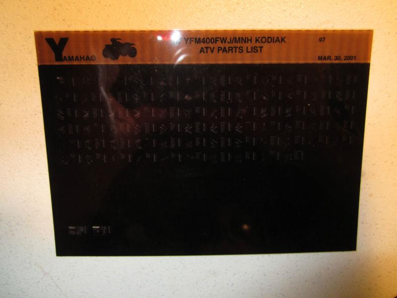 1997 yamaha atv yfm400fwj mnh kodiak microfiche parts list catalog yfm 400 fwj