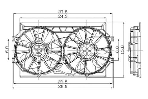 Replace ch3115112 - 1998 chrysler cirrus dual fan assembly car oe style part