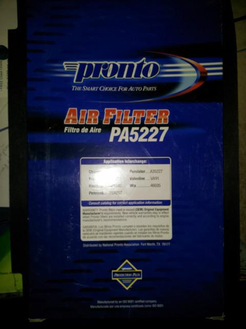 Pronto/filters/idusa pa5227 air filter