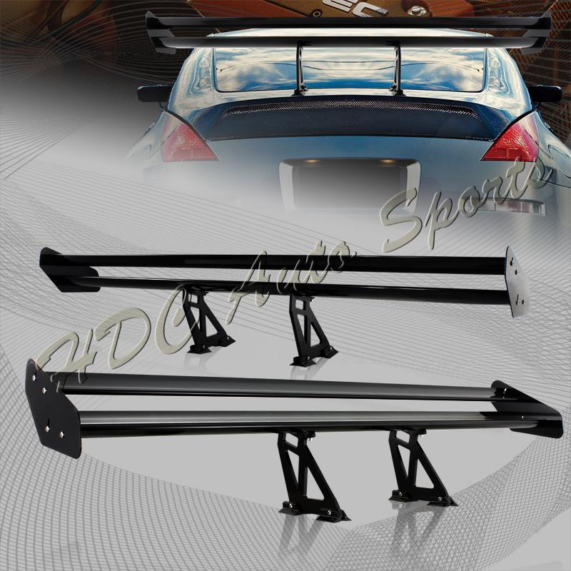 55" black lightweight aluminum rear trunk gt style double deck spoiler wing