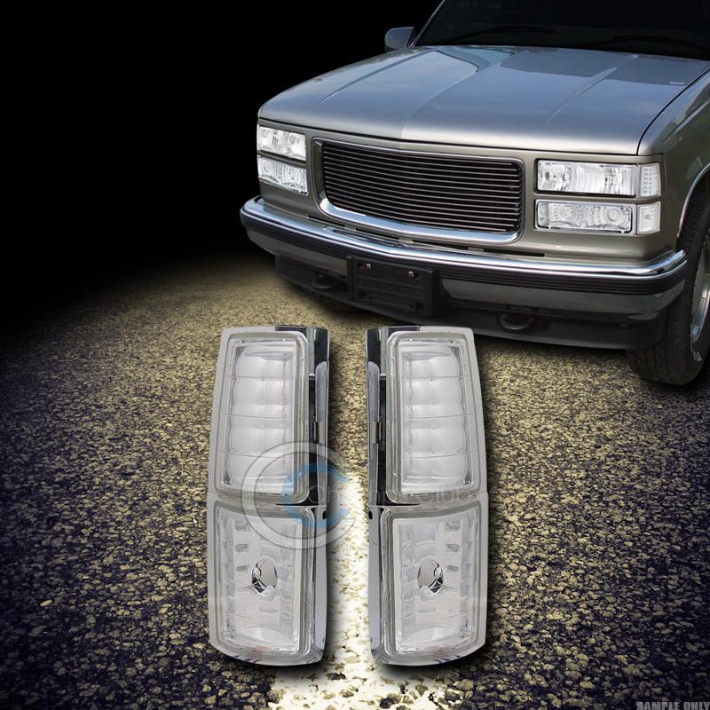 Chrome clear signal parking corner lights lamps yd 94-99 gmc c10 c/k pickup/suv