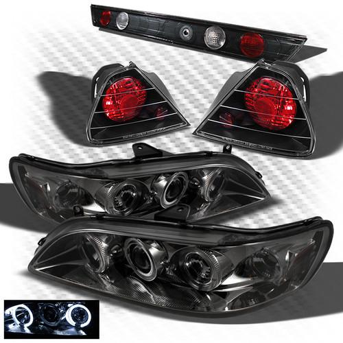 98-02 accord 2dr smoked projector headlights + black altezza style tail lights