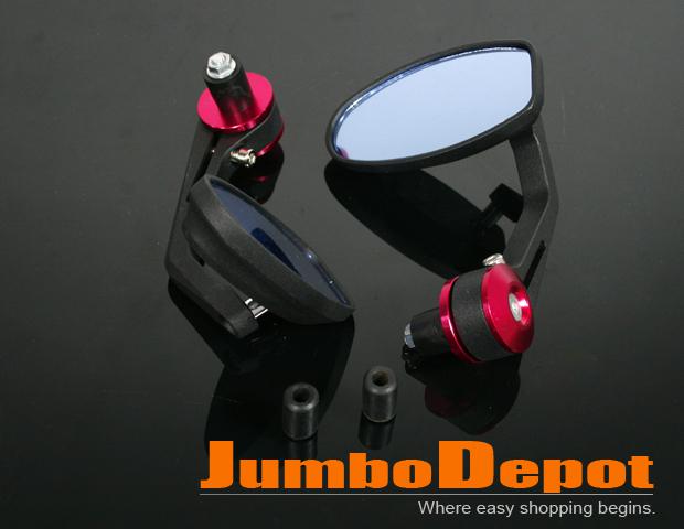 7/8'' red motorcycle bar end rear side mirror brand new fits for yamaha warranty