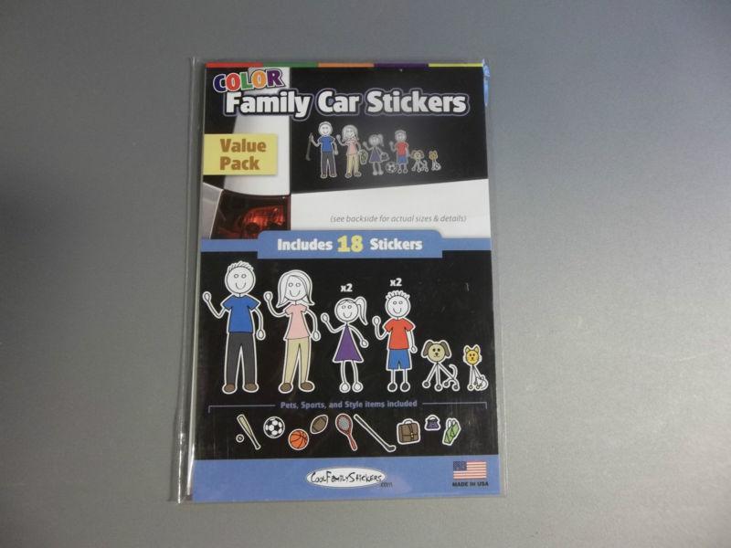 Family car stickers -value pack includes 18 cool color family stickers new...