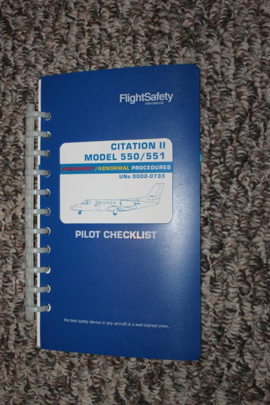 Citation ii model 550/551 emergency/abnormal procedures pilot checklist