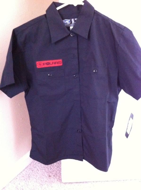 Women's ladies size m polaris dragon black  polo button nice!