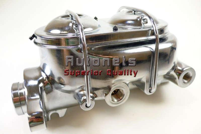 Gm chevy chrome aluminum brake master cylinder 1" bowl dual bail cap hot rat rod