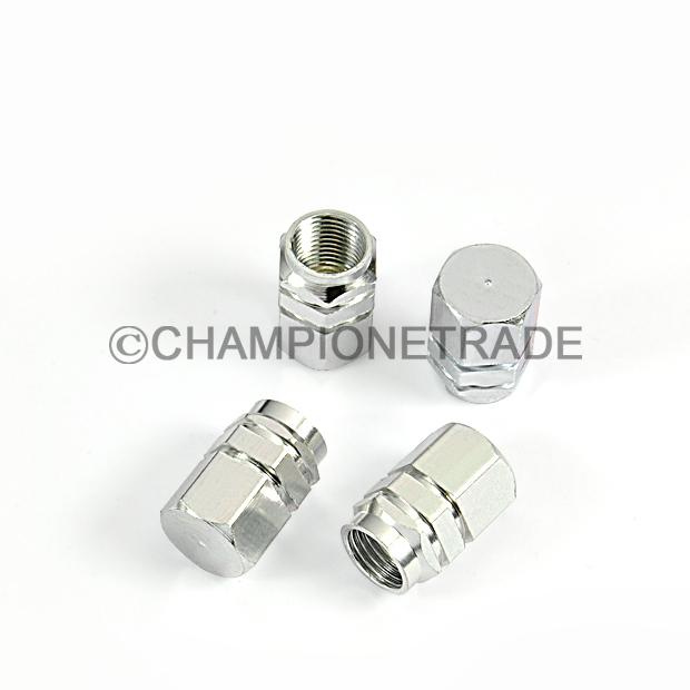 Silver tire rim wheel valves stem caps universal for car truck motorcycle suv x4