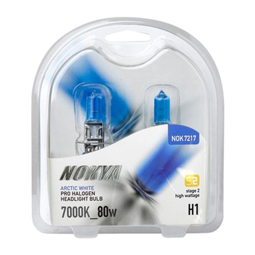 Nokya arctic white stage2 h1 80w halogen headlight bulbs + free gift