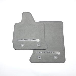 14 corvette stingray front floor mats premium carpet gray gm brand new 22801665