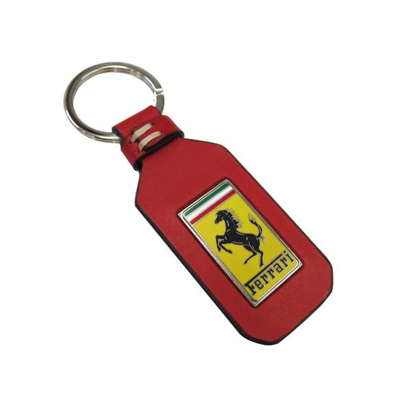 Authentic ferrari red gt leather key chain   270000277