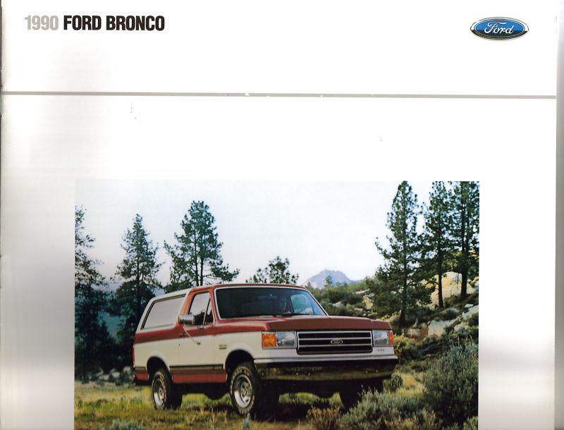 1990 ford truck bronco sales brochure folder fdt-9005 original excellent cond