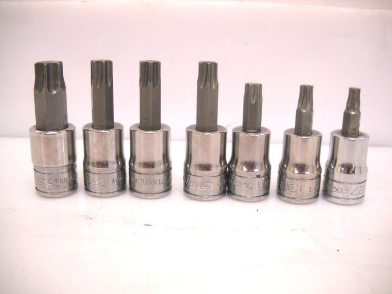 Snap on 7 pc hex torx sockets 3/8" drive gm style 207eftxy 