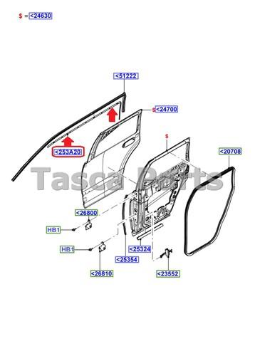 New oem rh rear door weatherstrip retainer lincoln navigator ford expedition