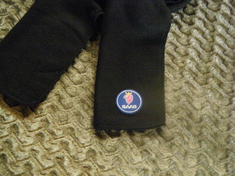 Saab  black fleece scarves scarfs scarf  9" x 60" (inches)  auto car gift