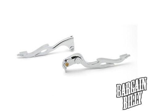 Kawasaki ninja 636 / zx6r / zx6rr / zx636 chrome brake clutch flame hand levers