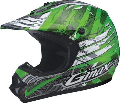 New gmax gm46x-1 shredder offroad/motocross adult helmet, green/white, 2xl/xxl