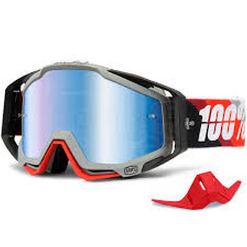 New 100% racecraft adult goggles, prium red, with clear lens