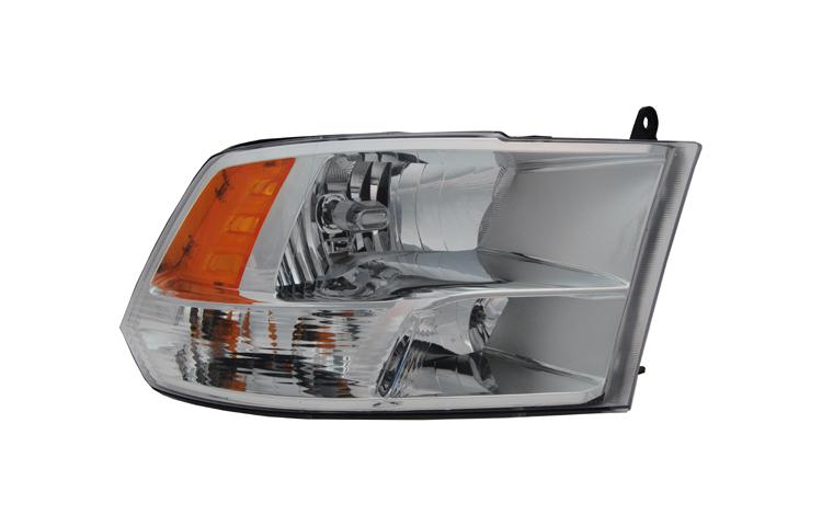 Passenger side replacement headlight w/ quad lamp 09-10 dodge ram pickup truck