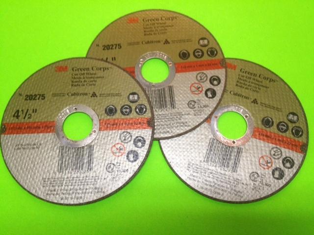 3m green corps cut-off wheel (set of 3) 20275, 4-1/2 in x 3/64 in x 7/8 in