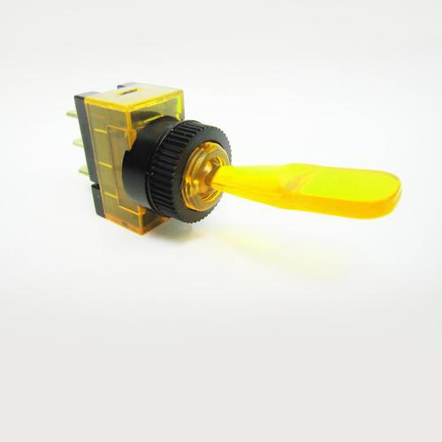 12v 15a 3 pin accessory toggle switch yellow led illuminated car boat rv truck